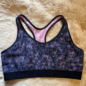 Under Armour Women's Black and Lavender Sports Bra